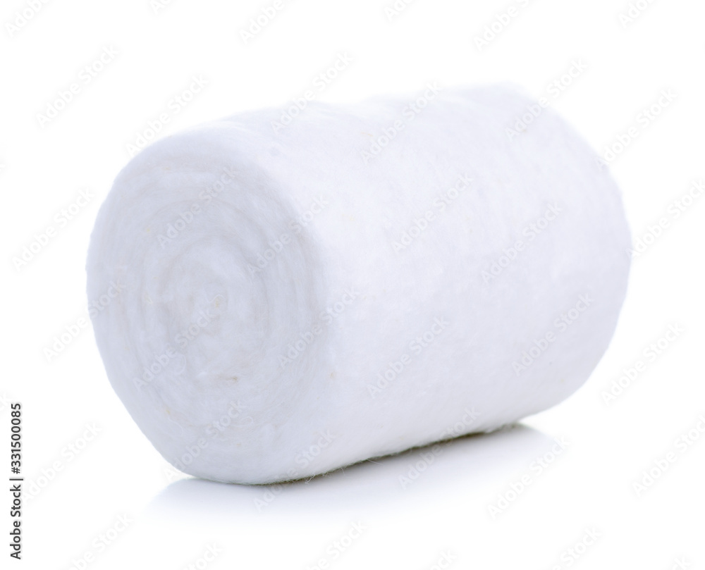 Medicine cotton wool roll on white background isolation Medicine cotton wool roll on white background isolation