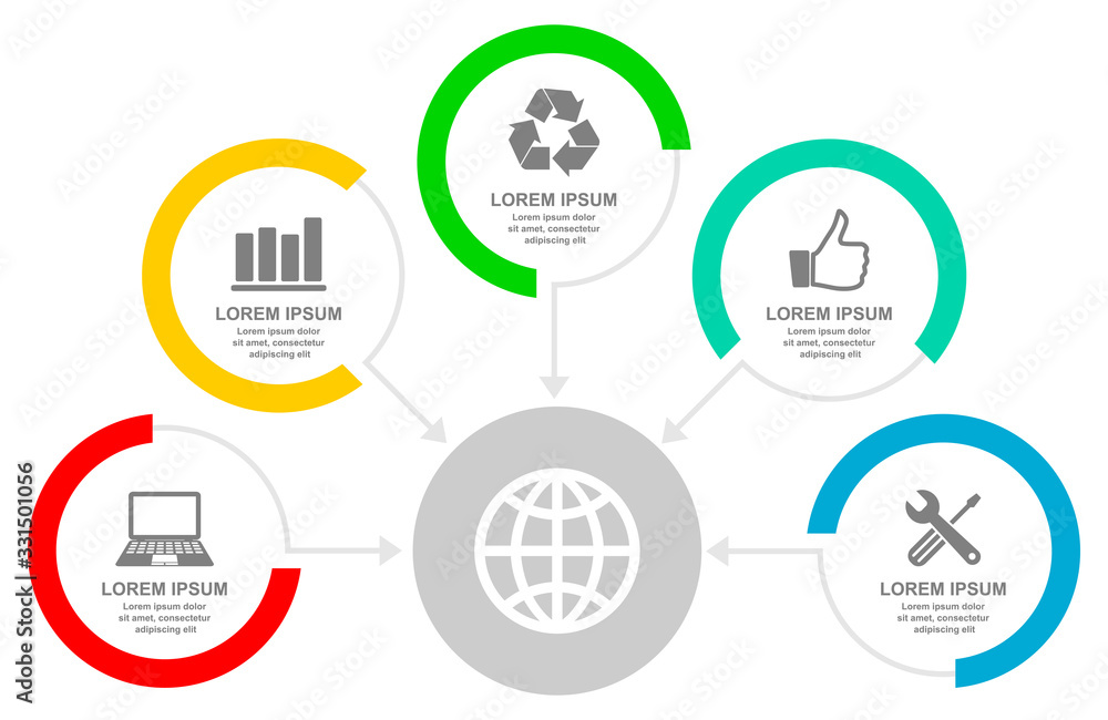 Business circular diagram, infographic vector template, web presentation Business circular diagram, infographic vector template, web presentation