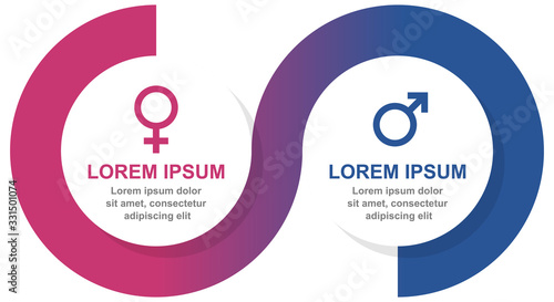 Male female gender vector infographic template