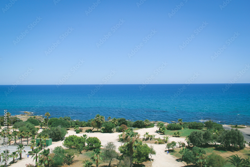 Blue Ocean View with its Horizon in Torrevieja Spain