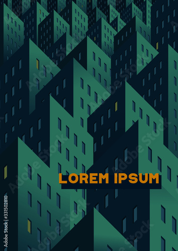 Photography abstract background with square buildings