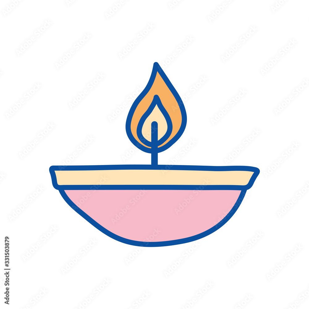 Isolated candle line and fill style icon vector design Isolated candle line and fill style icon vector design