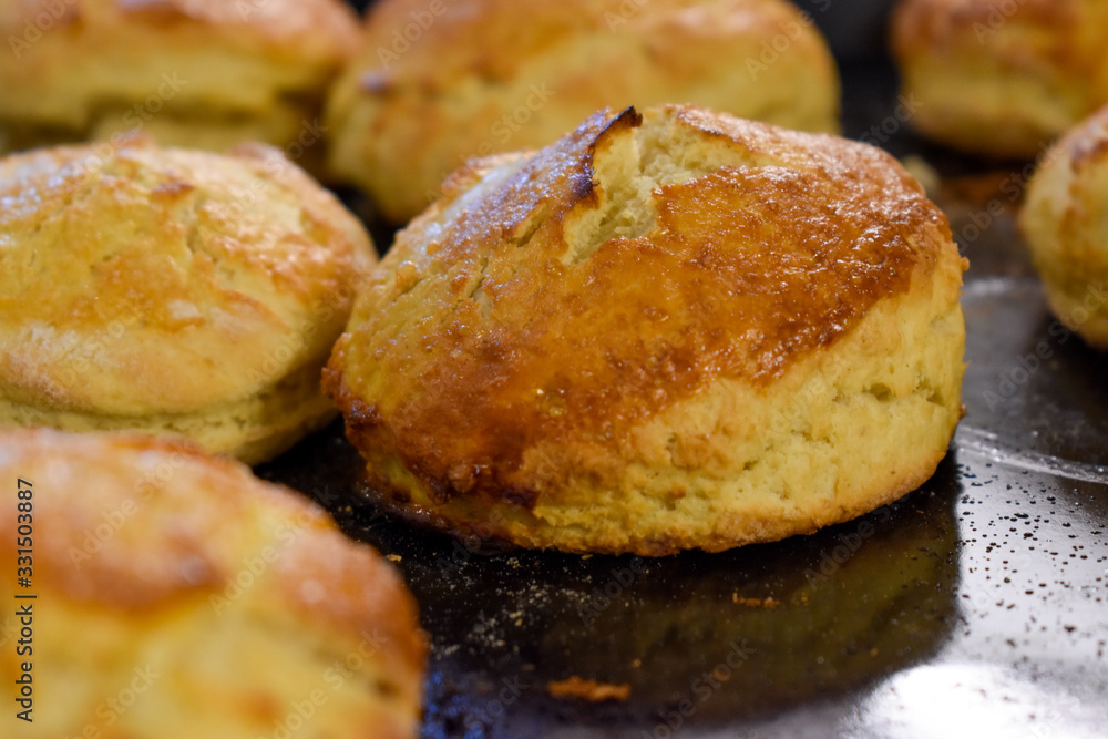 A close up of home made baked scones A close up of home made baked scones