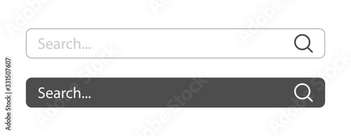 Search here. Search bar for ui. Search bar vector icons in flat design, isolated on white background. Vector illustration