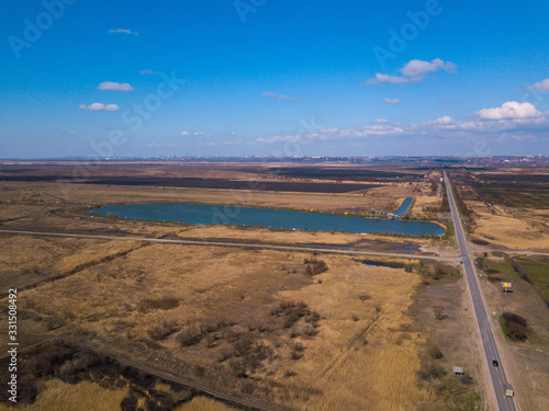 Aerial drone video. Rostov region. Russia. 03/2020