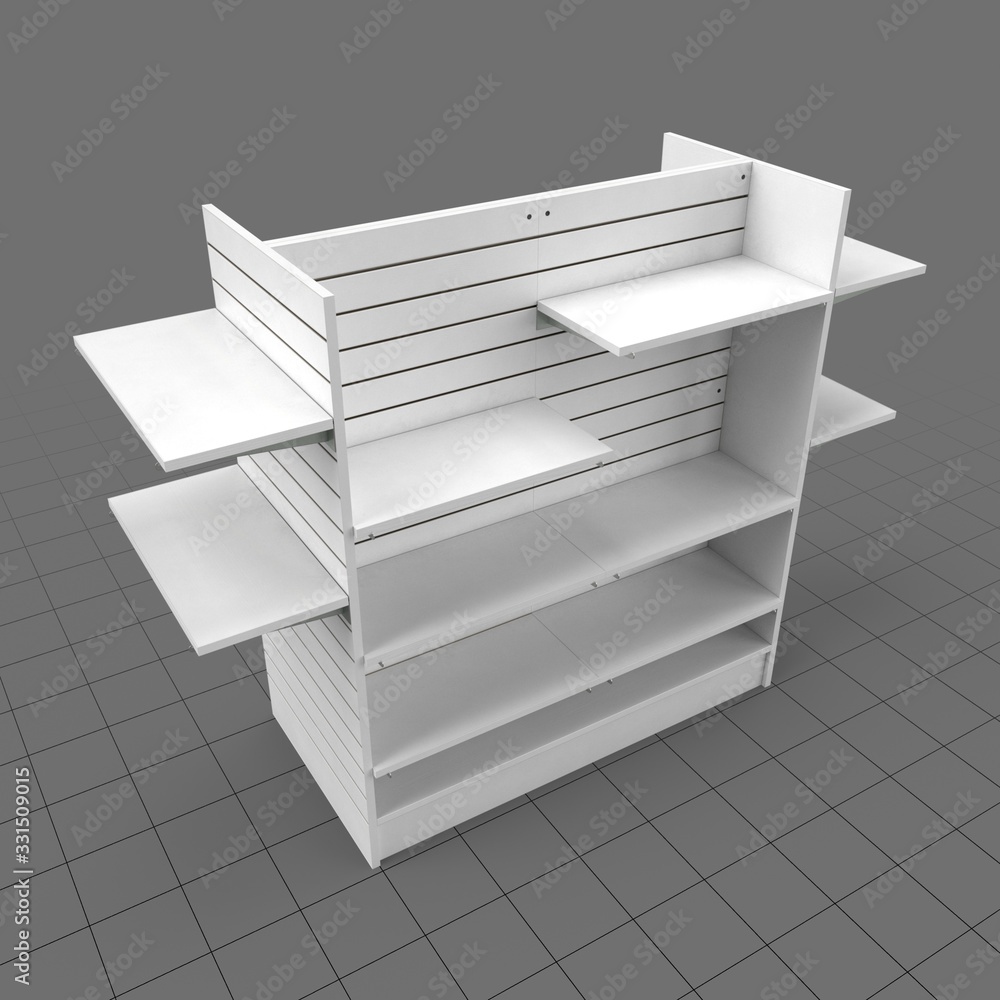 Wall gondola shelving unit 1 素材庫 3D 資產 Adobe Stock
