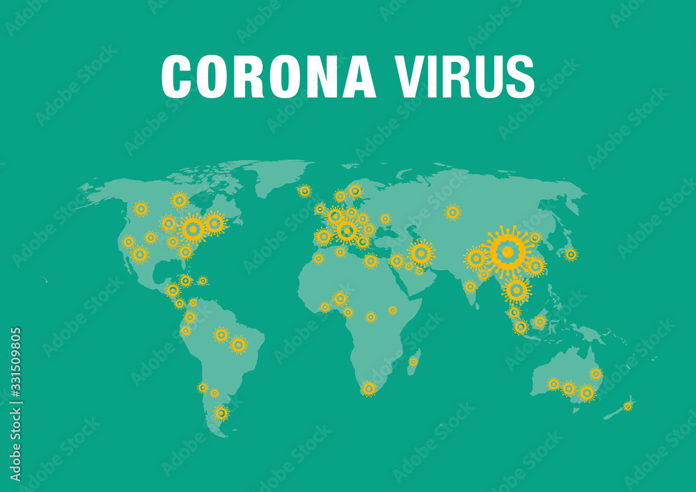 Map of corona virus spread around the world Map of corona virus spread around the world