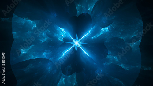 Blue glowing antimatter photo