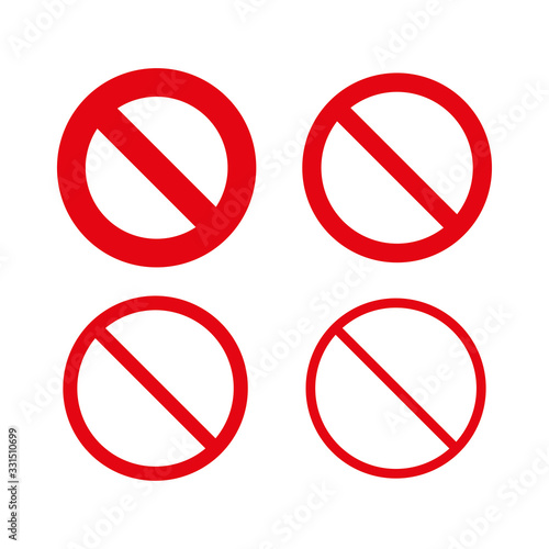 Prohibition sign set. No Sign on white background Free Download Prohibition sign set. No Sign on white background - GFXLoad