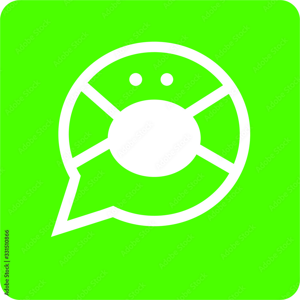 WhatsApp communication app icon wearing a face mask vector for mobile communication and finance payment. Covid-19 and Coronavirus concept. WhatsApp communication app icon wearing a face mask vector for mobile communication and finance payment. Covid-19 and Coronavirus concept.