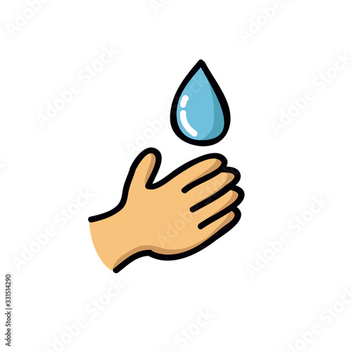 hand washing doodle icon, vector illustration