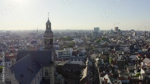 D-Log. Antwerp, Belgium. St. Paul s Cathedral (Sint-Pauluskerk), Aerial View photo