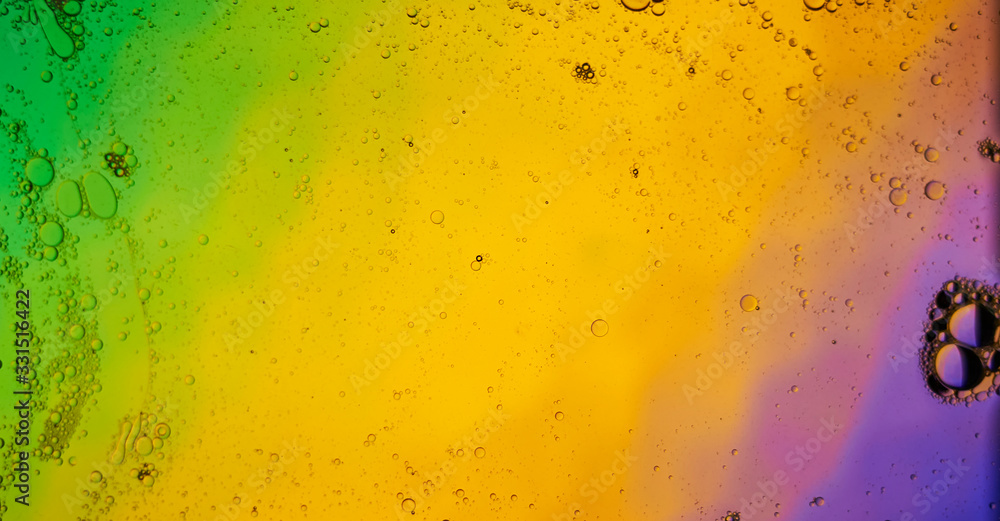 Oil On Water Colourful Yellow And pink Bubbles