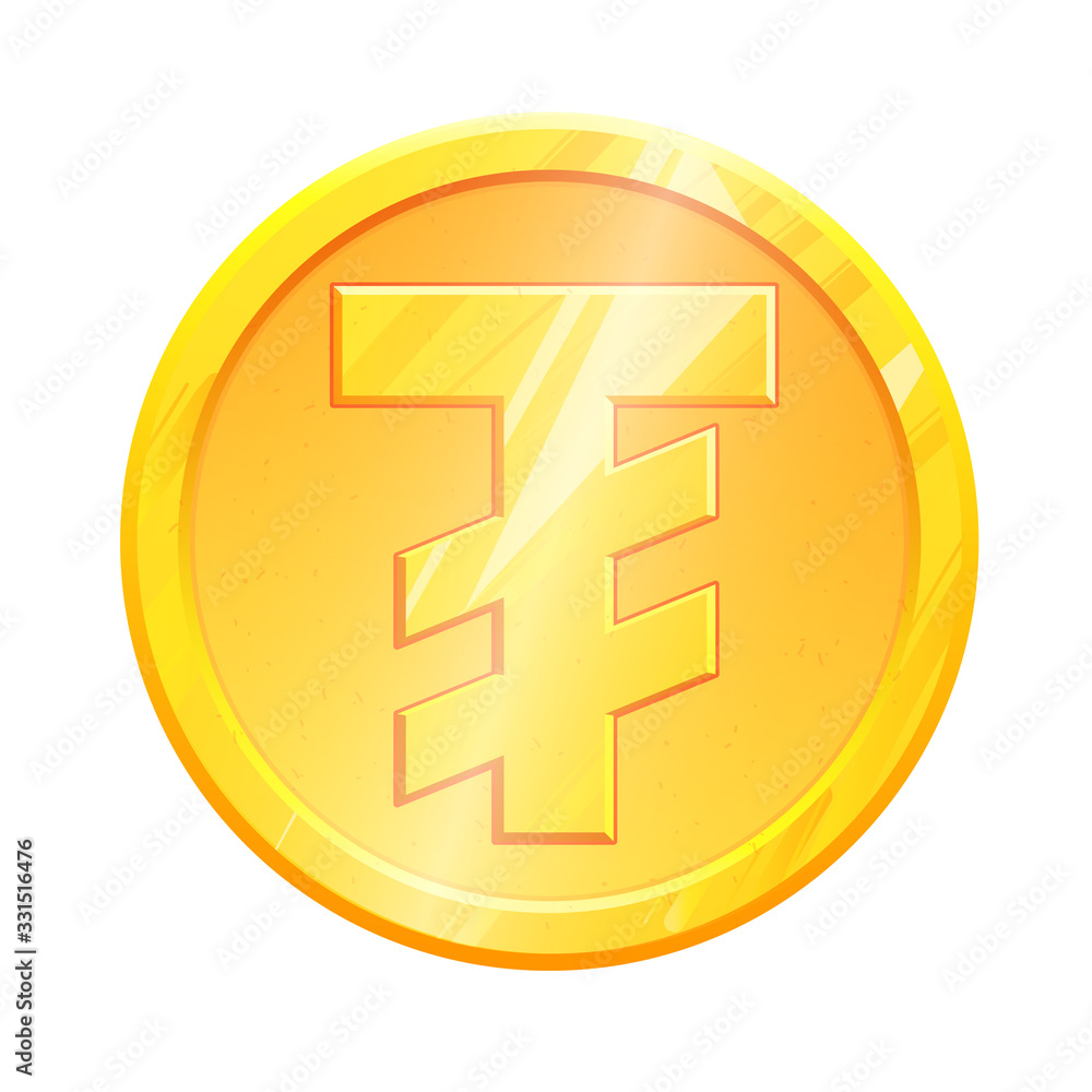 MNT Golden tugric coin symbol on white background. Finance investment concept. Exchange Mongolian currency Money banking illustration. Business income earnings. Financial sign stock vector MNT Golden tugric coin symbol on white background. Finance investment concept. Exchange Mongolian currency Money banking illustration. Business income earnings. Financial sign stock vector