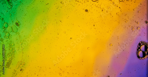 Oil On Water Colourful Yellow And pink Bubbles