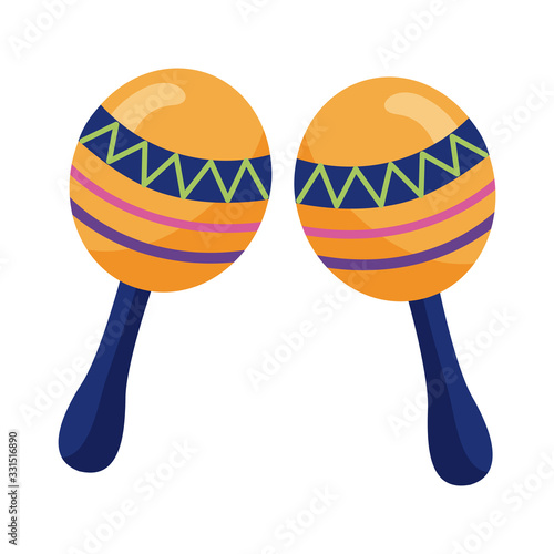 maracas mexican culture detaild style icon