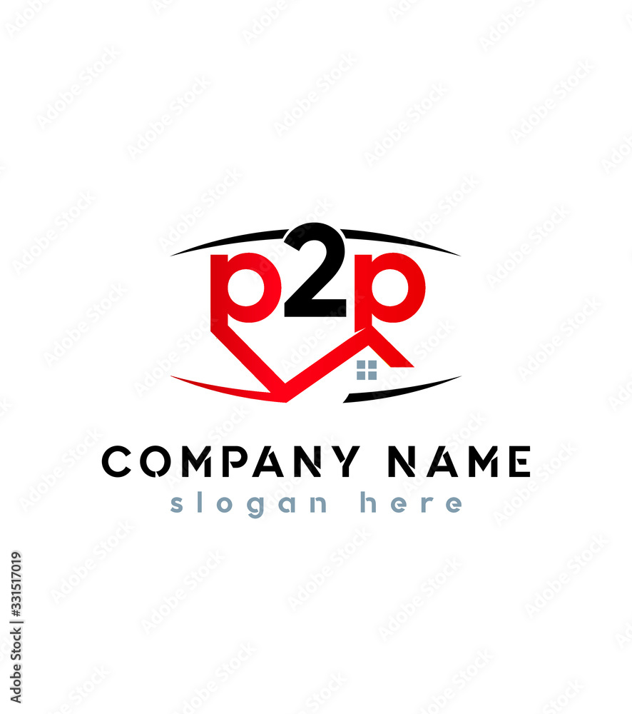Abstract modern p2p real estate logo template, vector logo for business and company identity Abstract modern p2p real estate logo template, vector logo for business and company identity