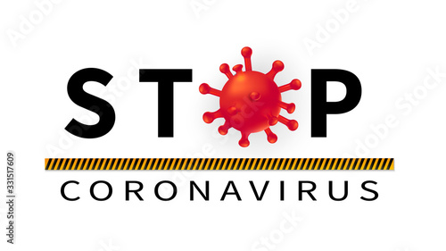 New Coronavirus 2019-nKoV . Covid virus 19-NKP. Background with realistic 3d red viral cells. Symbol of danger. Vector