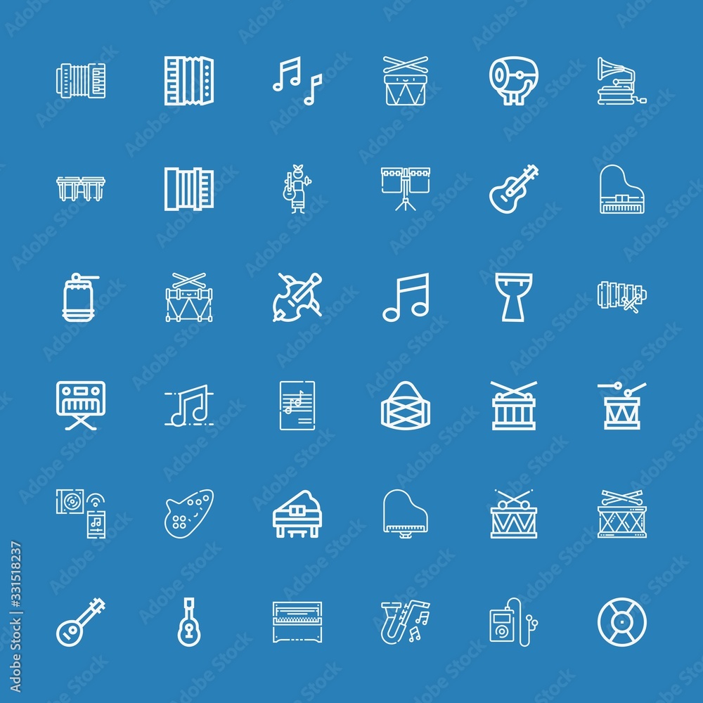 Editable 36 piano icons for web and mobile