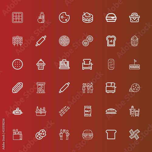 Editable 36 bread icons for web and mobile