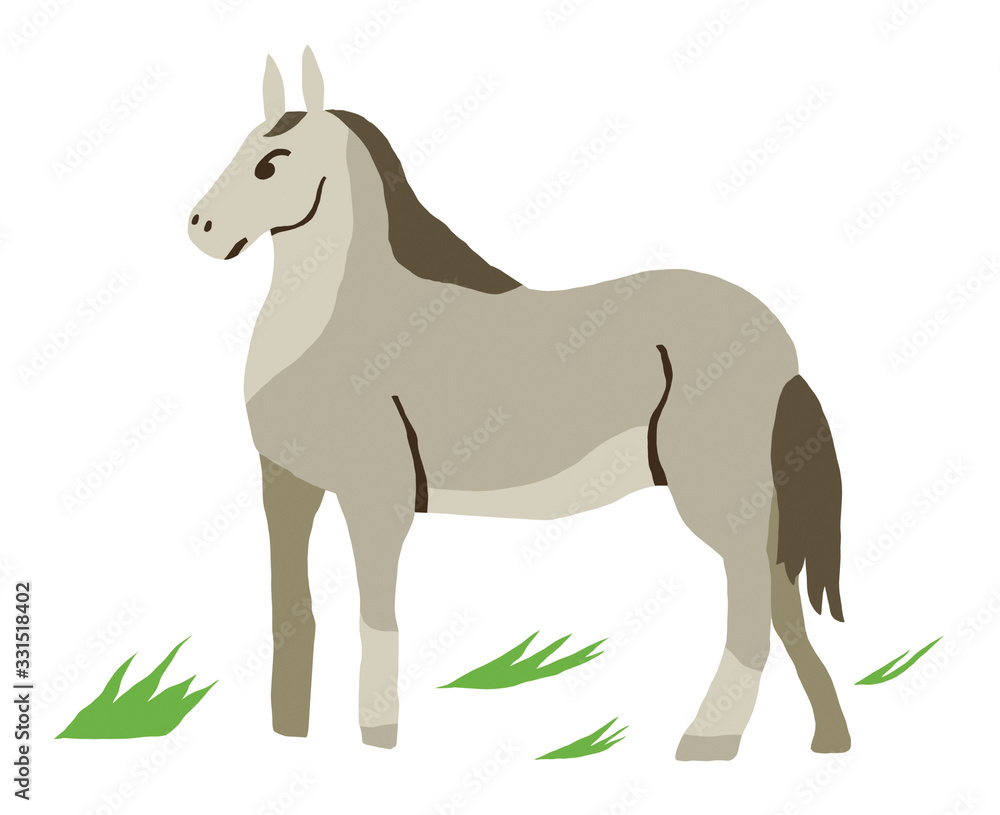 Illustration of white horse
