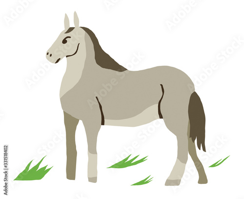 Illustration of white horse