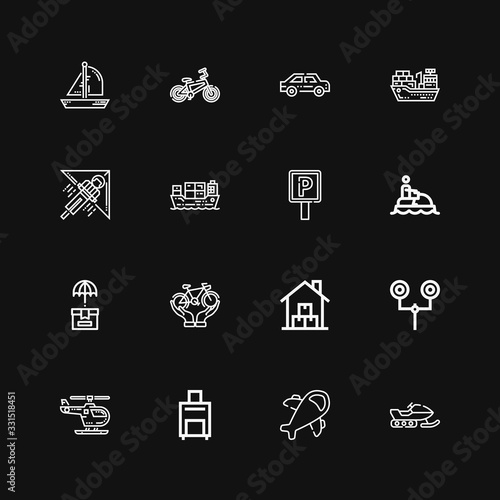 Editable 16 transportation icons for web and mobile