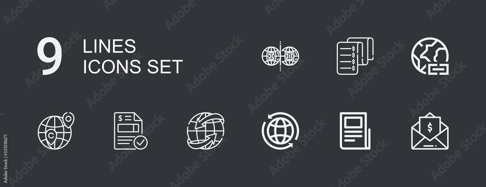 Editable 9 lines icons for web and mobile