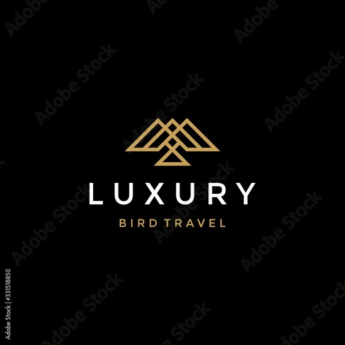 Geometric Luxury Bird Travel Logo