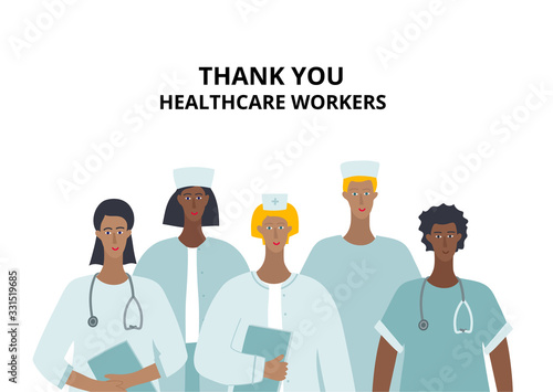 Thank you healthcare worker character illustration