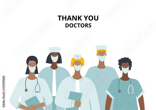Thank you healthcare worker character illustration