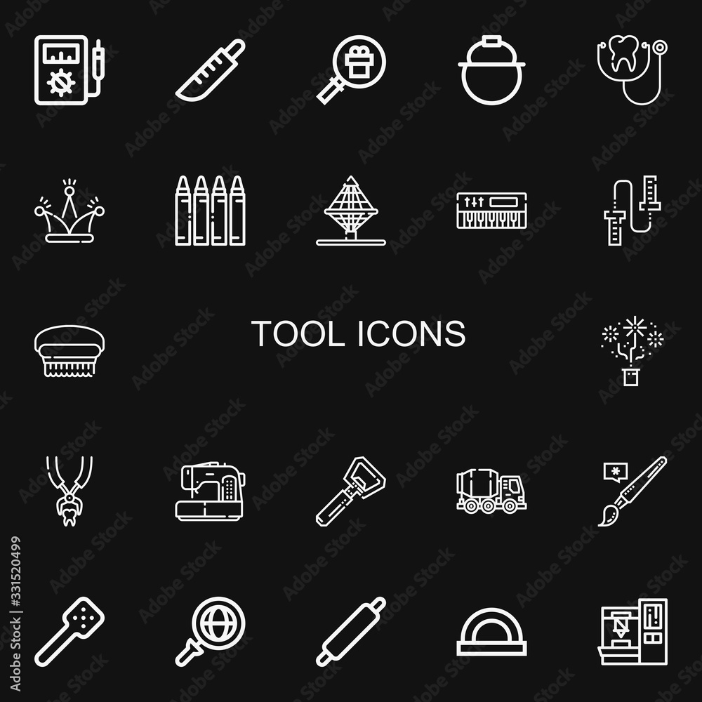 Editable 22 tool icons for web and mobile Editable 22 tool icons for web and mobile