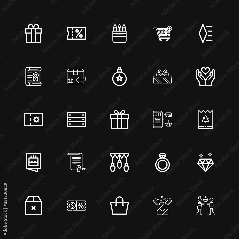 Editable 25 gift icons for web and mobile Editable 25 gift icons for web and mobile