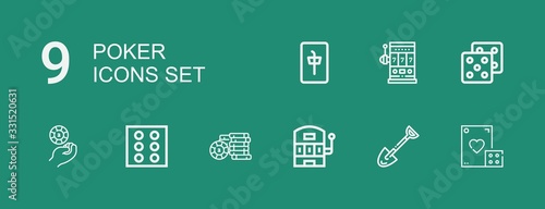 Editable 9 poker icons for web and mobile