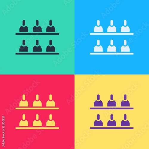 Pop art Jurors icon isolated on color background. Vector Illustration
