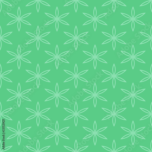 Floral vector seamless pattern in green color © lilysab