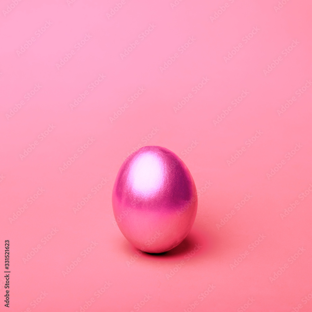 Neon pink painted egg on color background. Neon pink painted egg on color background.