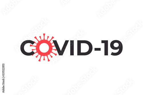 COVID-19 Coronavirus Inscription Typography Design Logo Concept. Vector illustration