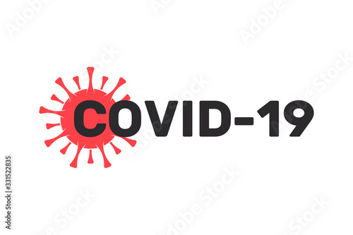 COVID-19 Coronavirus Inscription Typography Design Logo Concept. Vector illustration