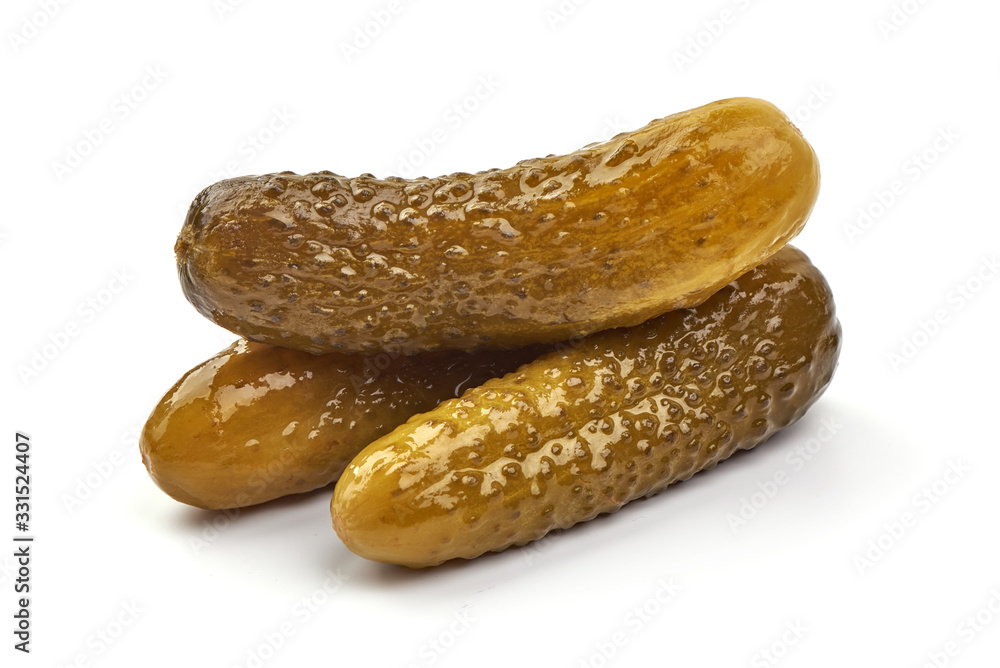 Pickles, marinated cucumbers, isolated on white background Pickles, marinated cucumbers, isolated on white background