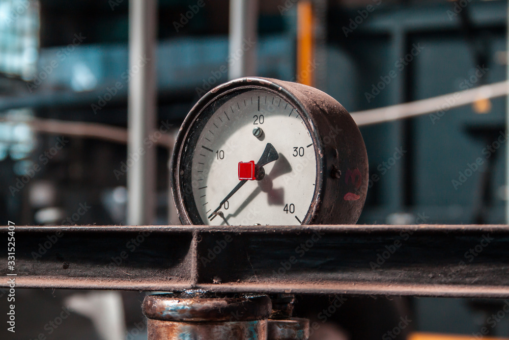 The dial of the old device in an abandoned factory Stock Photo | Adobe ...