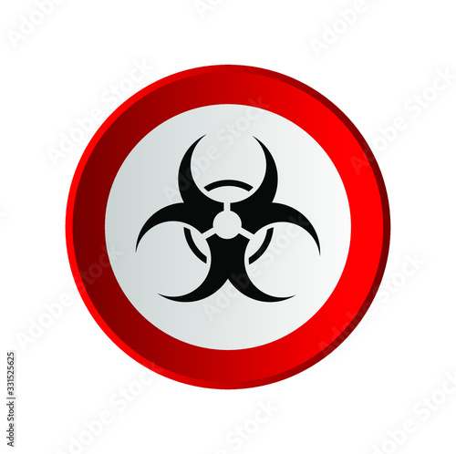 biohazard warning sign isolated on white