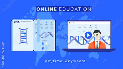 Conceptual e-learning flat vector ilustration.