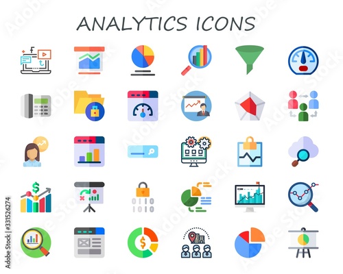 analytics icon set