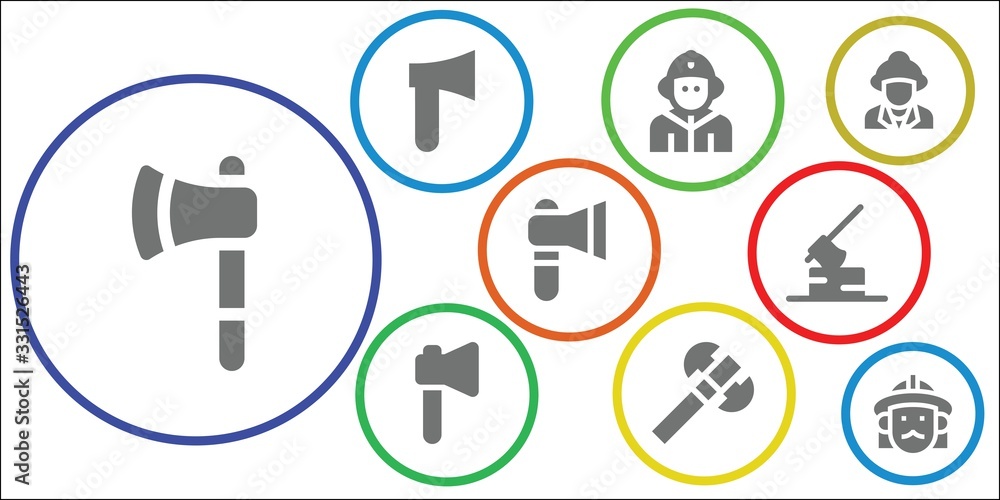 Modern Simple Set of hatchet Vector filled Icons Modern Simple Set of hatchet Vector filled Icons