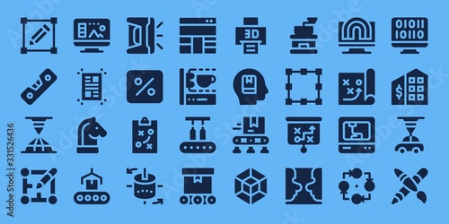 Modern Simple Set of process Vector filled Icons