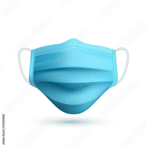 Realistic medical face mask. Details 3d medical mask. Vector illustration