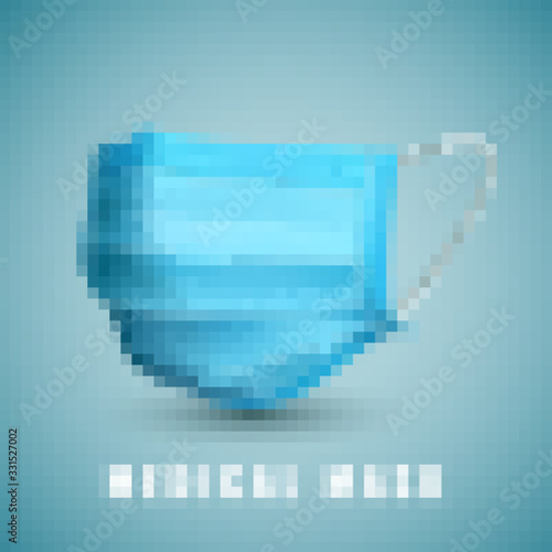 Realistic medical face mask. Details 3d medical mask. Vector illustration