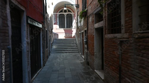 March 2020, Venice-Italy, Walking through the monuments of the ancient city of Venice at the time of the coronavirus, between closed shops and the absence of tourists