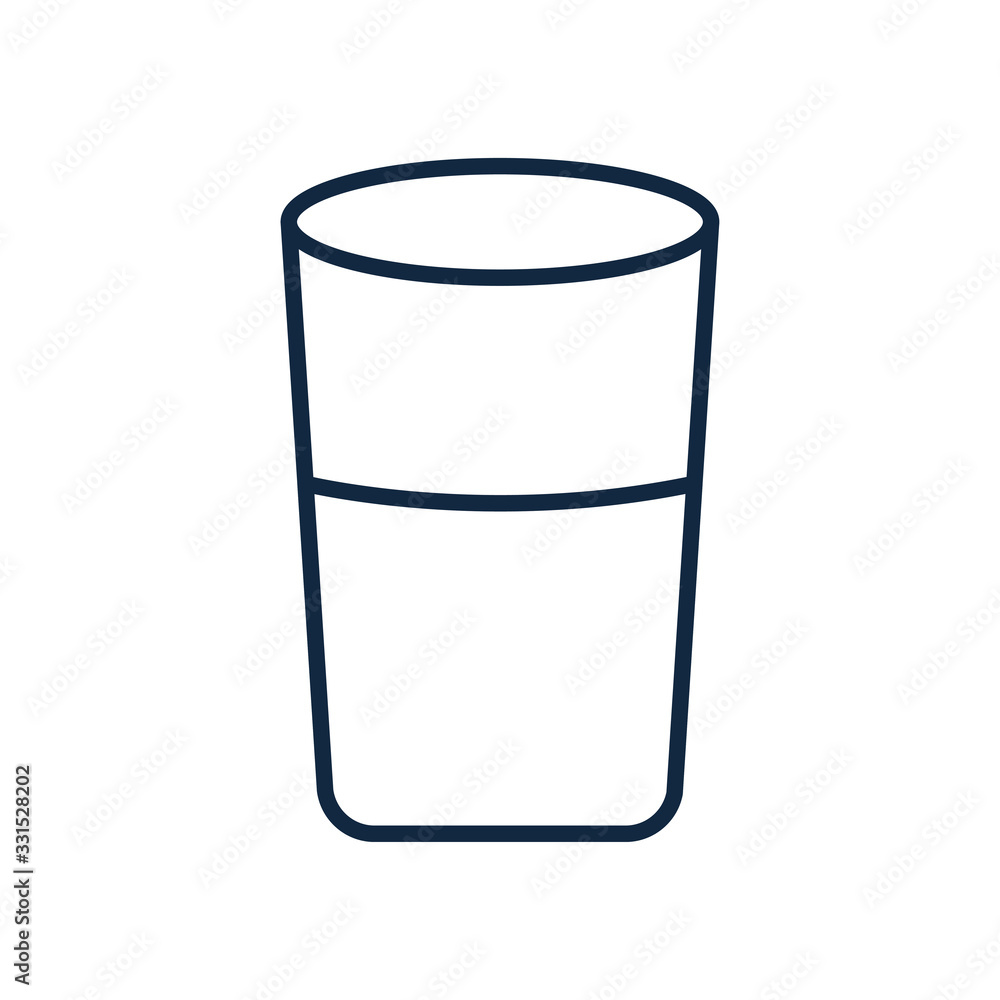 water glass icon, line style water glass icon, line style